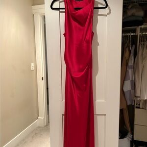 Chic Zara Satin Red Midi Dress, size small